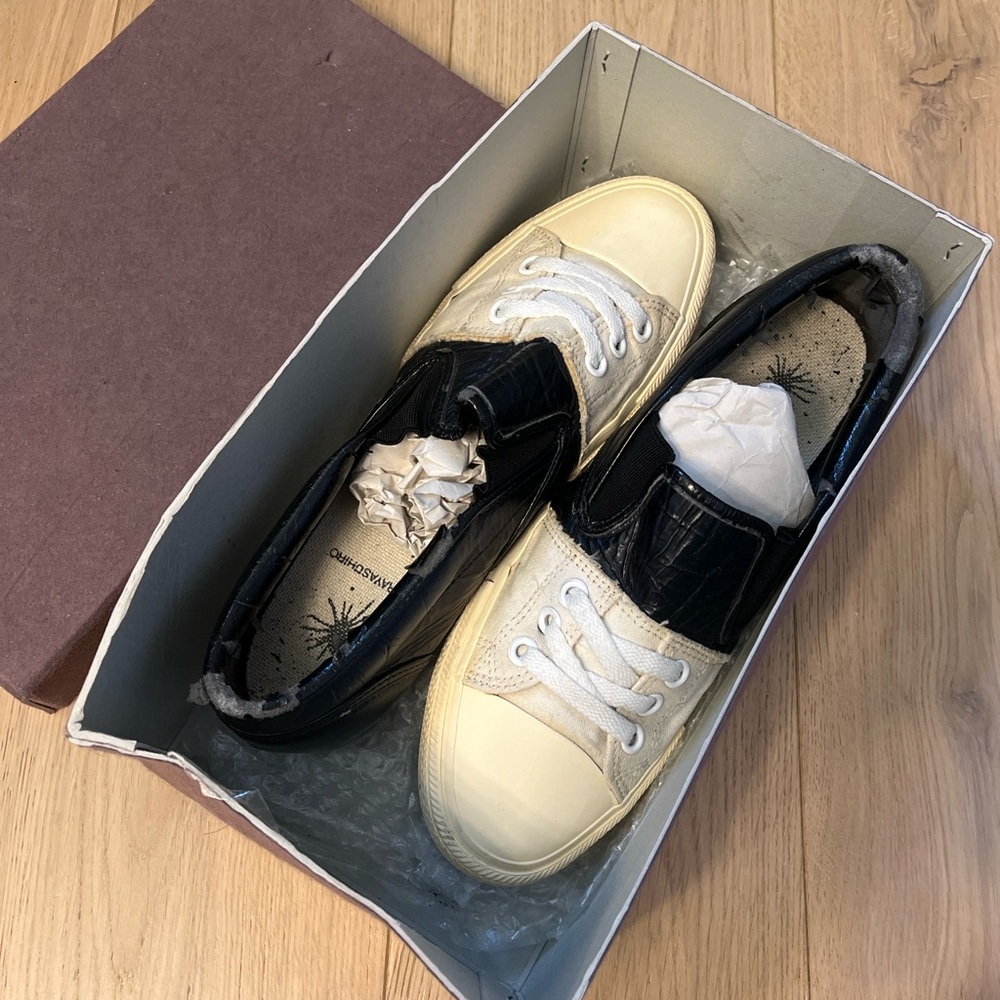 Miharayasuhiro Black and Cream Loafers